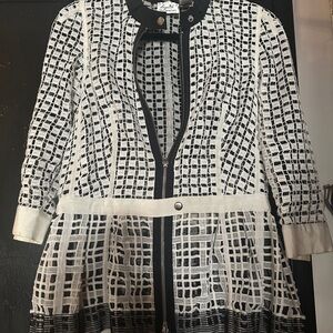 Great white with black trim zipper  jacket.
